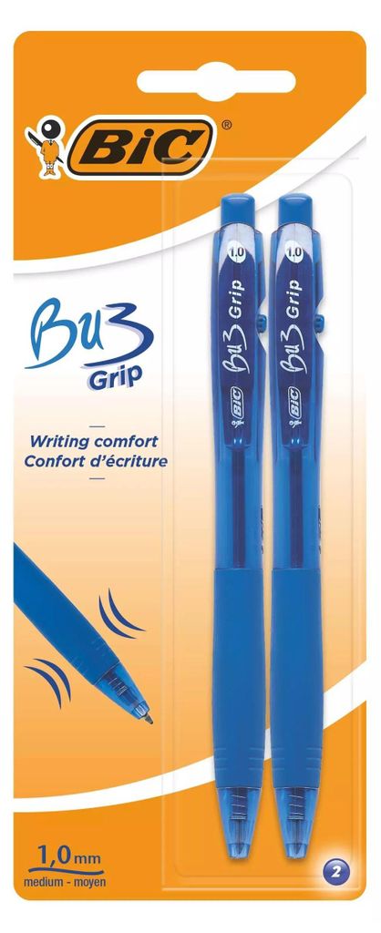 Bleu Bu3 grip bls 2pcs Stylo à bille BIC Image du produit 