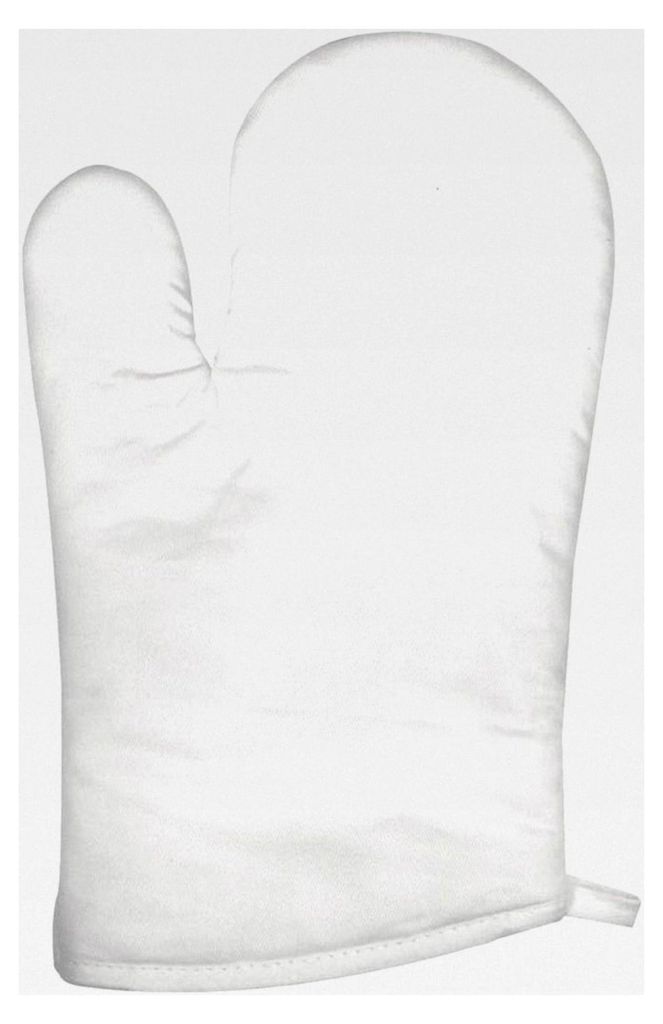 Ofenhandschuh, weiß, 1 Stück, 28 cm lang, 16 cm breit, zum Bemalen oder Bedrucken, schützt vor heißen Backblechen, Töpfen und Auflaufformen