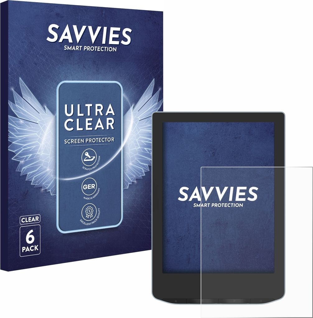 6x Für PocketBook Verse Schutzfolie Savvies Displayschutz Display Schutz Folie Klar Transparent