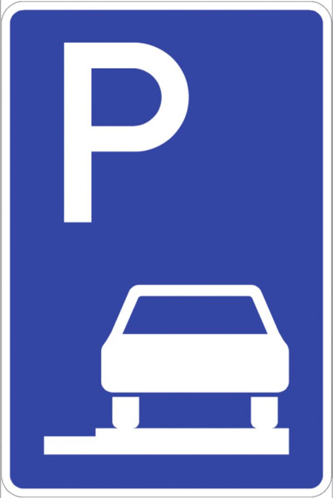 Verkehrsschild VZ315-65, Parken ganz auf Gehwegen rechts, Alu, RA1, 600x900 mm