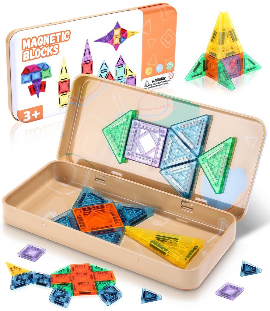 Magnetfliesen 32-teilig für Kinder, bunte Fenster, Produktbild 