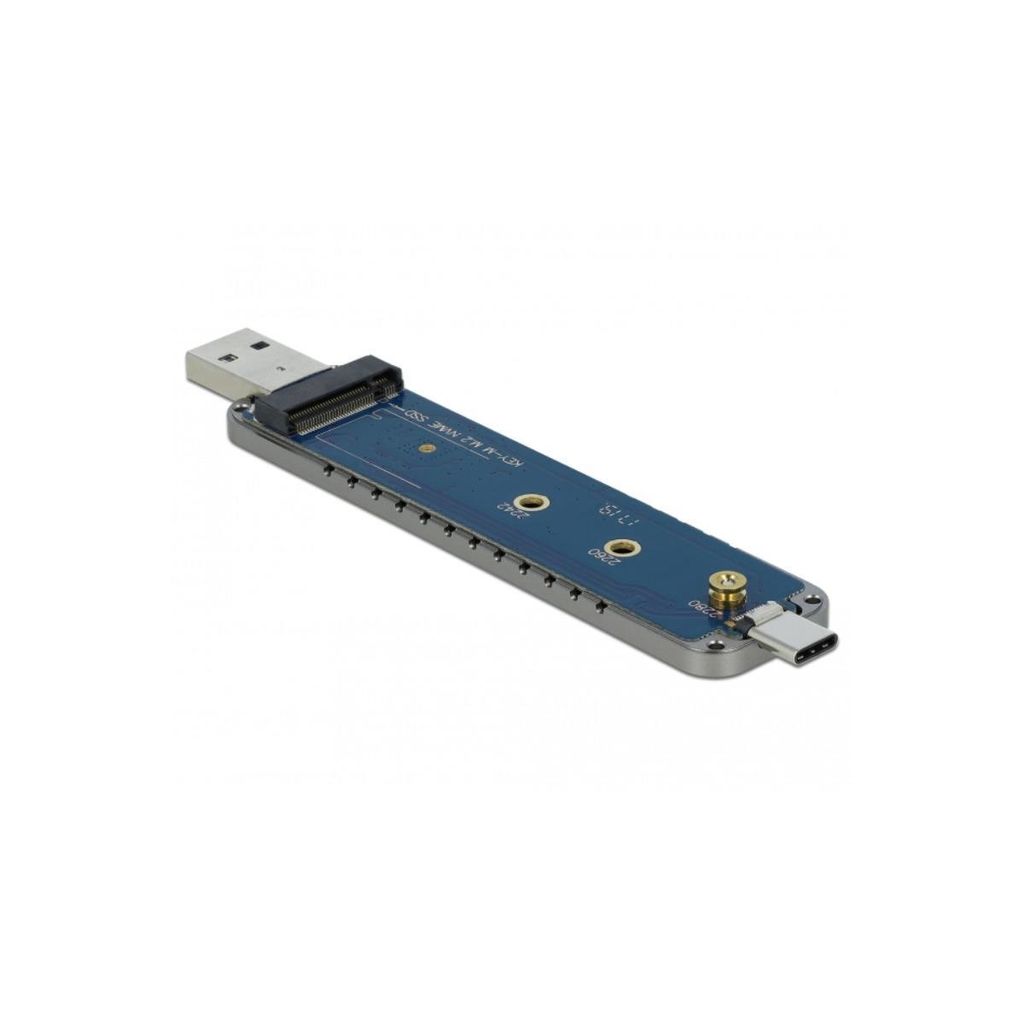 DELOCK Externes Gehäuse für M.2 NVMe PCIe SSD USB TYP C & A
