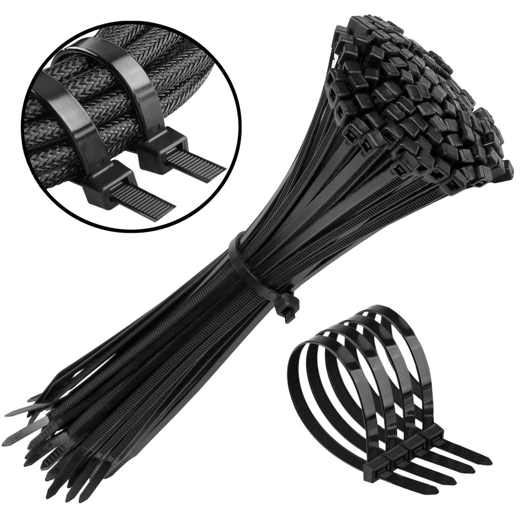 Polyamid-Kabelbinder, 370x4,8 mm, schwarz 200