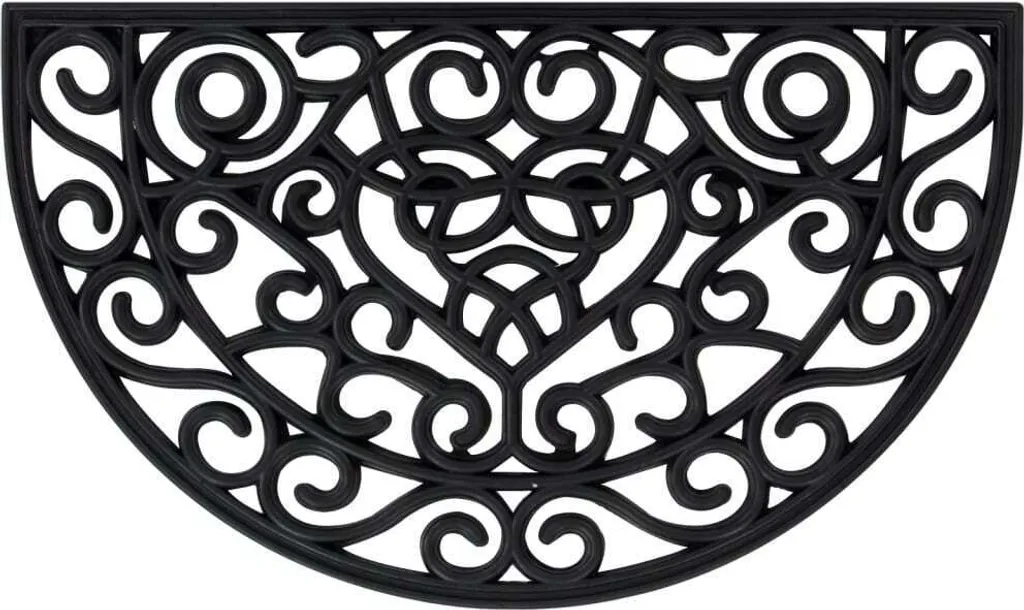 Tapis de porte extérieur demi-rond 45x75 cm caoutchouc spécial pluie et boue