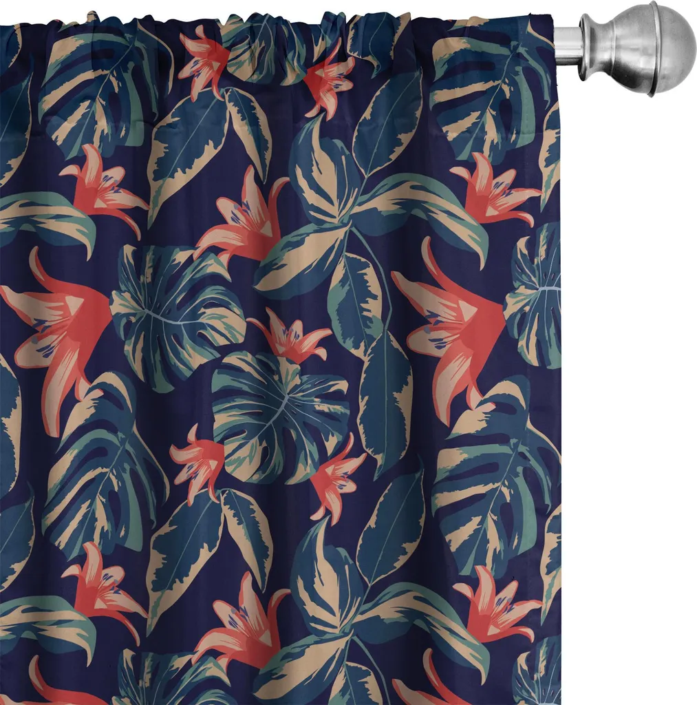 ABAKUHAUS Tende Esotiche Giungla 75x245cm - Arredo Tropicale Indaco