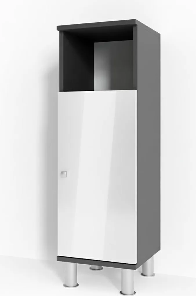 Mobiletto Bagno Fynn Vicco 30x95 cm Antracite Bianco Lucido | Offerta