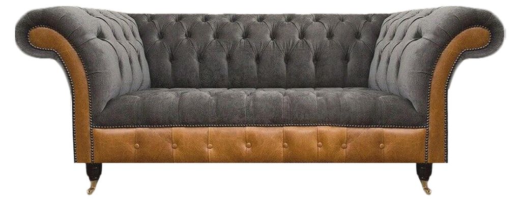Graue Chesterfield Sitzmöbel Wohnzimmer Couchen Edle Sofas
