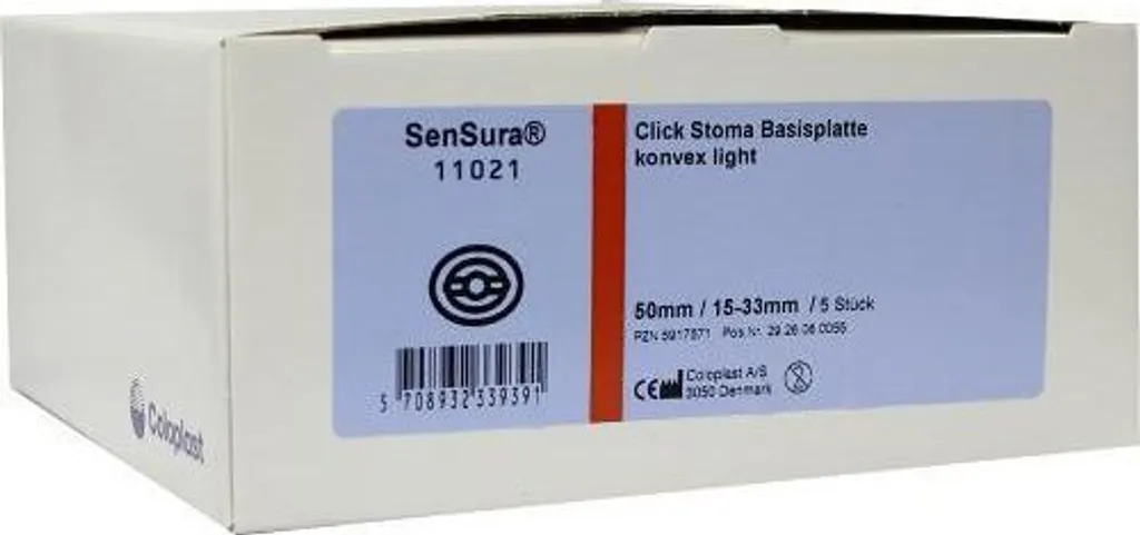 Placca Coloplast SenSura Click 11025 Convessa Light 15-33mm Rr50