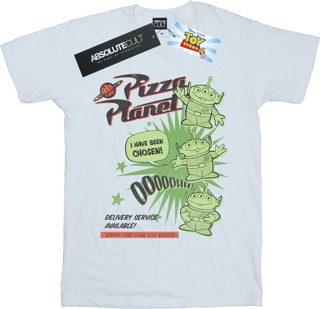 Disney - "Toy Story 4 Pizza Planet Little Green Men" T-Shirt für Damen BI46995 (S) (Weiß)