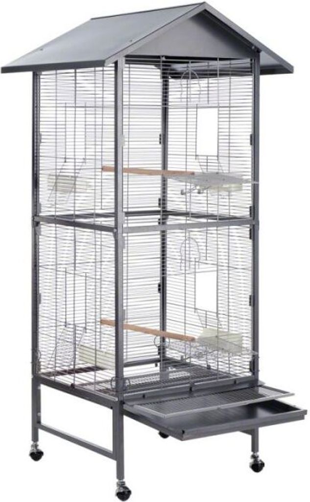 Topmast Zimmervoliere PARADISO Anthrazit 60 x 60 x 168 cm