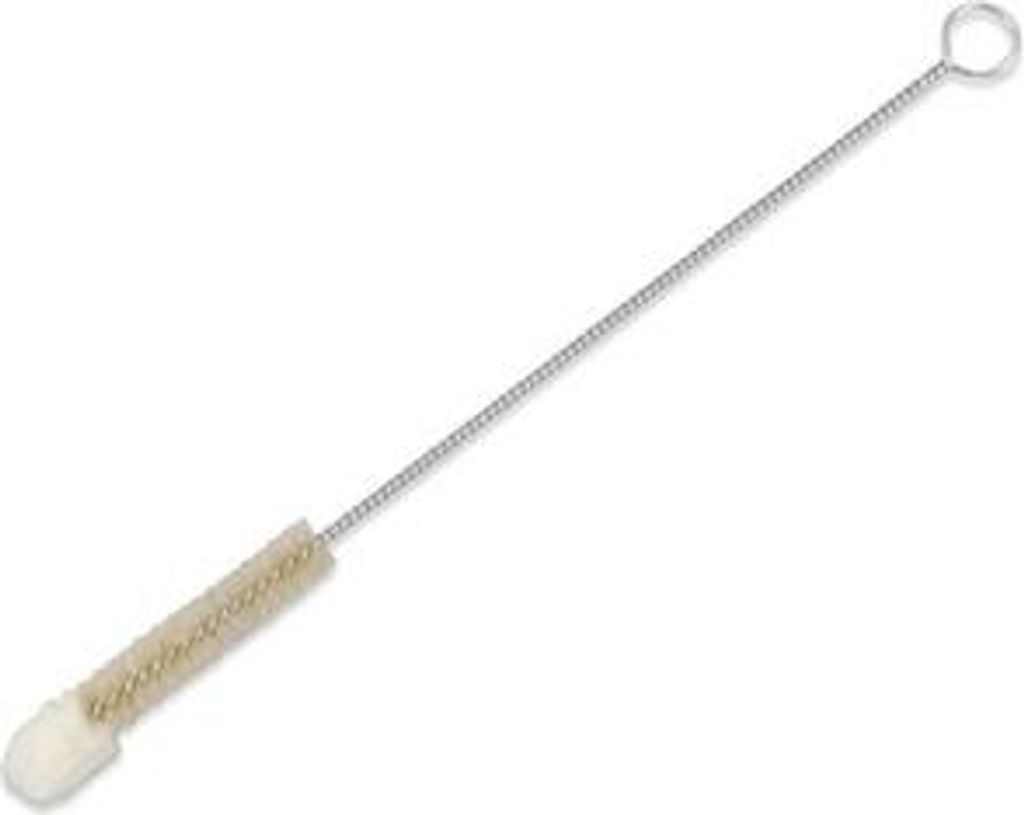 Woltop Flaschenbürste - Naturborsten, Wollkopf, 22 cm, Ø 1 cm, mit Aufhängeschlaufe für Gläser, Vasen und Trinkflaschen