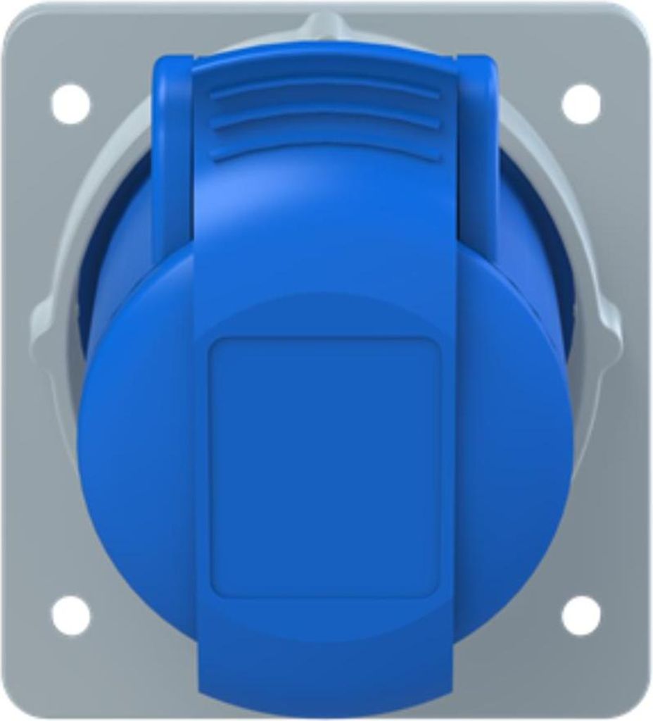 Amphenol 16 Ampere CEE Einbausteckdose 3-polig (2P+PE) Buchse, Kodierung 6h blau 200/250V Frequenz 50 und 60Hz - 1