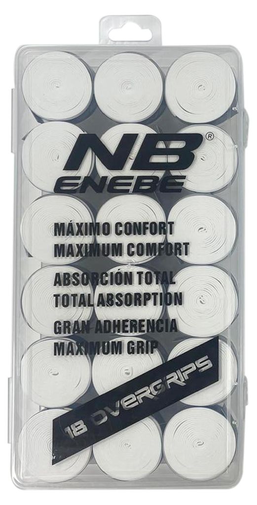 Packung mit 18 Overgrips Smooth Enebe White