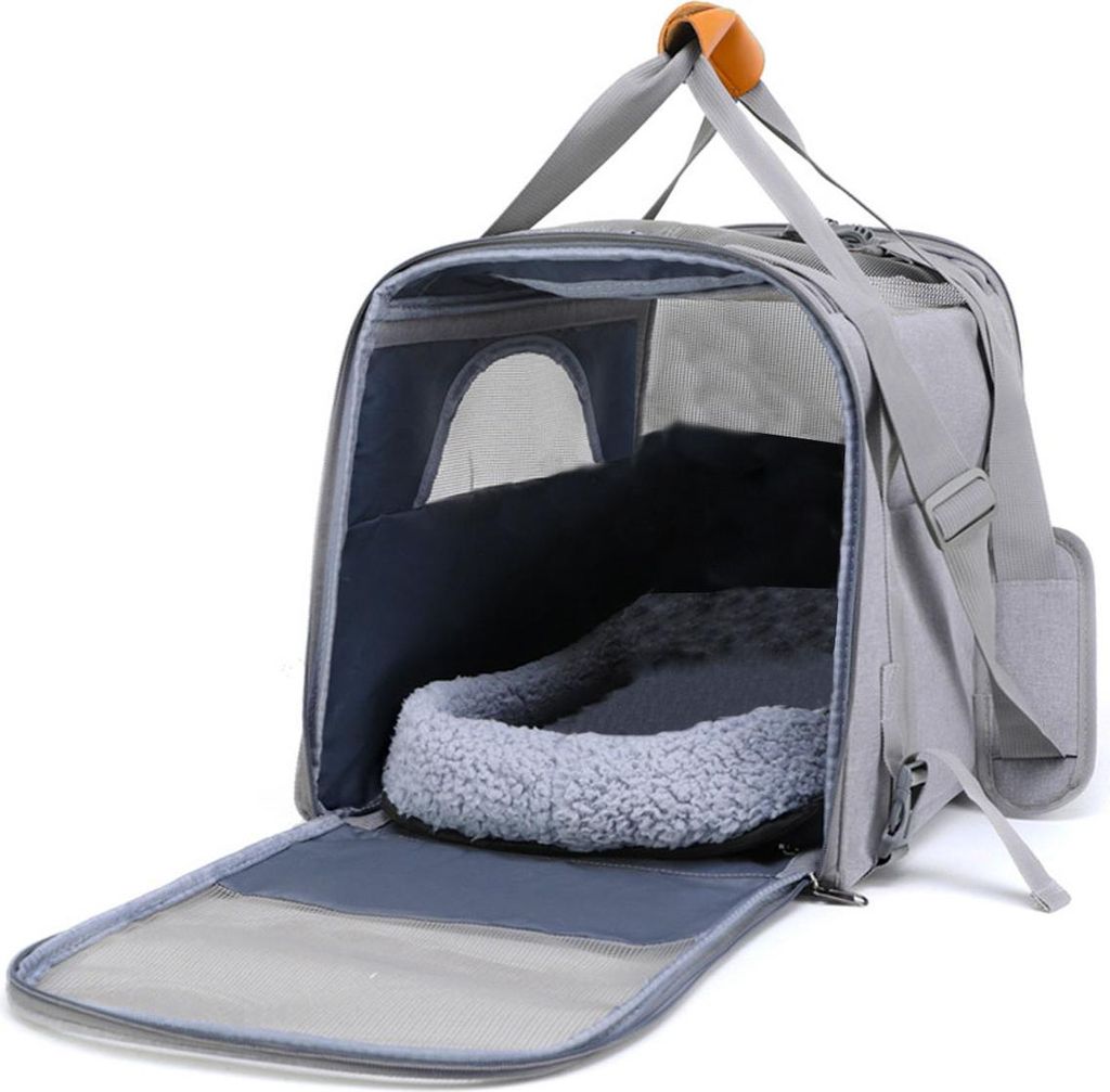 Haustier-Transporttasche, tragbare Haustiertasche, faltbare Haustierbox, Reisetasche für Hunde oder Katzen, Haustierkäfig mit Reißverschlüssen,...