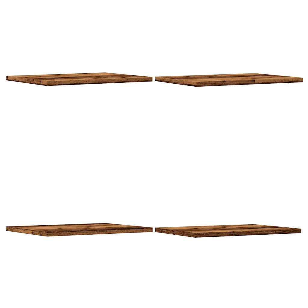 Set 4 Ripiani Legno Recuperato 40x30x1,5 cm | Mensole per Libreria e Muro