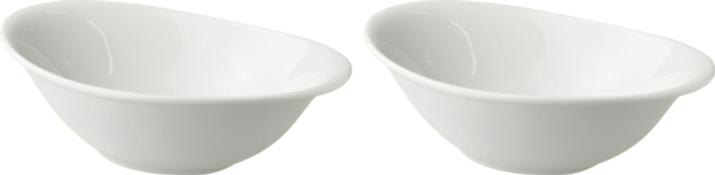 2 x Palmer White Delight Leaf Schalen oval im Set, Porzellan, 21 x 13,5 cm, 0,45 L, weiß glänzend, Blatt Form, modern, für Suppe, Salat oder Pas...