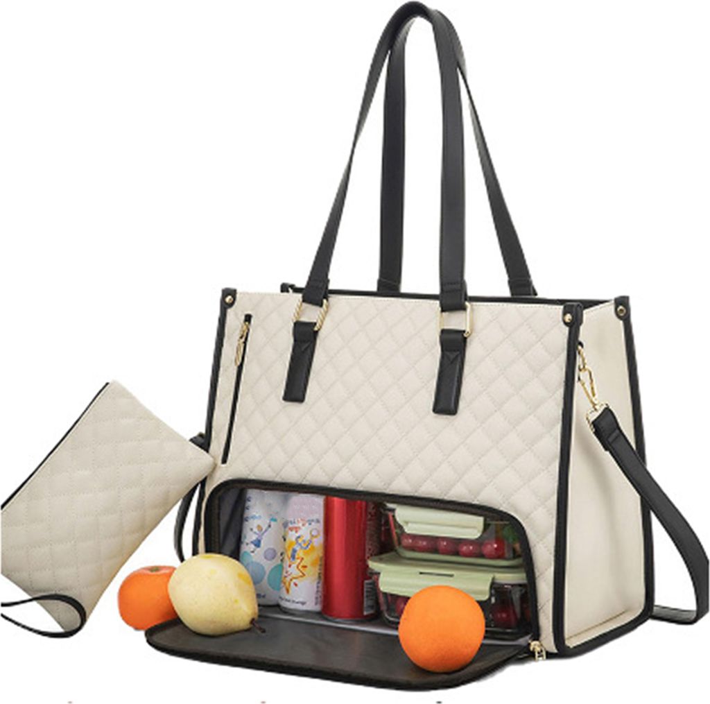2-in-1 Tragetasche/Lunchtasche für Damen, geeignet für Laptops bis 15,6 Zoll, große Tragetasche mit separatem Lunchfach, geräumige Arbeitstasch...