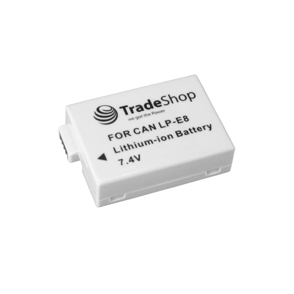 Trade-Shop Li-Ion Akku 7,4V 1300mAh kompatibel mit Canon EOS 700D (Kiss X7i, Rebel T5i), EOS 600D (Kiss X5 / Rebel T3i), EOS 650D (Kiss X6i / Rebel...