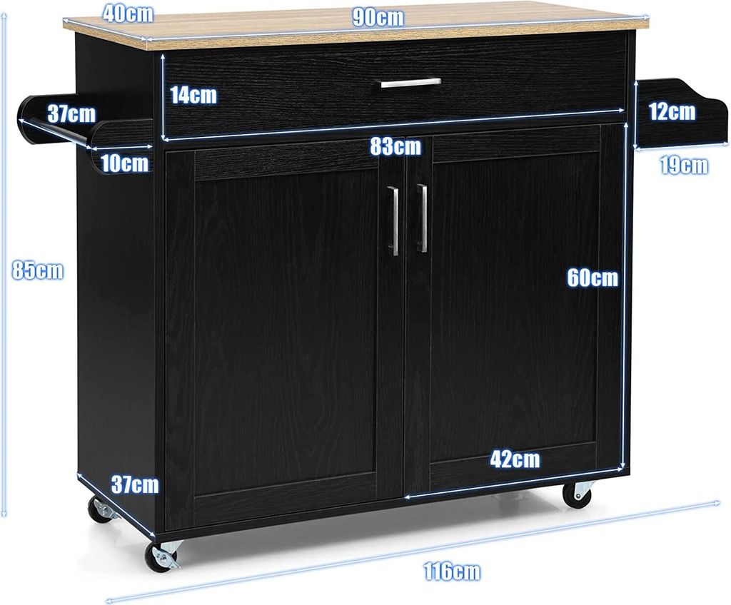 Costway Chariot De Cuisine à Roulettes Îlot De Rangement Robuste Armoire Utilitaire Blanc Costway Chariot De Cuisine à Roulettes Îlot De Rangement Robuste Armoire Utilitaire Blanc