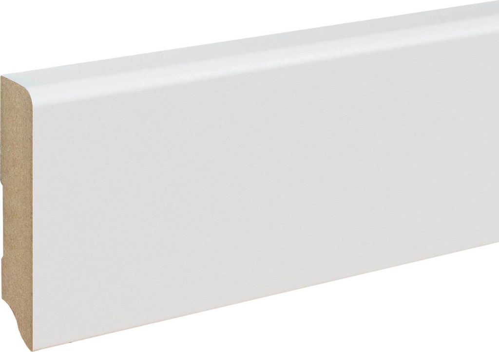 Sockelleiste MDF 19 x 80 x 2400 mm Weiß zum Kleben, Clipsen, Schrauben & Nageln MDF-Kern foliert Fußleiste by PROVISTON 24 Meter | 10 Stück