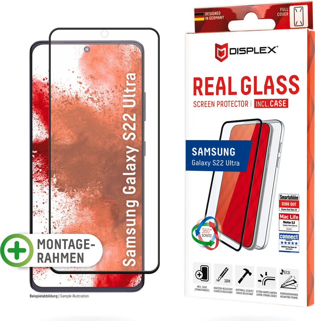 Anti-rayures pour Samsung S22 Ultra : Kit Verre 3D DISPLEX haute densité