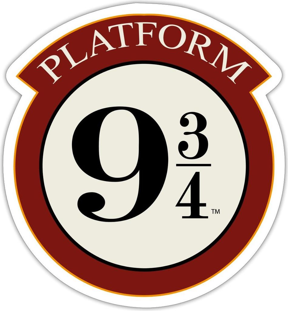 Spreadshirt Harry Potter Platform 9 3/4 Sticker Aufkleber, 10 x 10 cm, Mattweiß