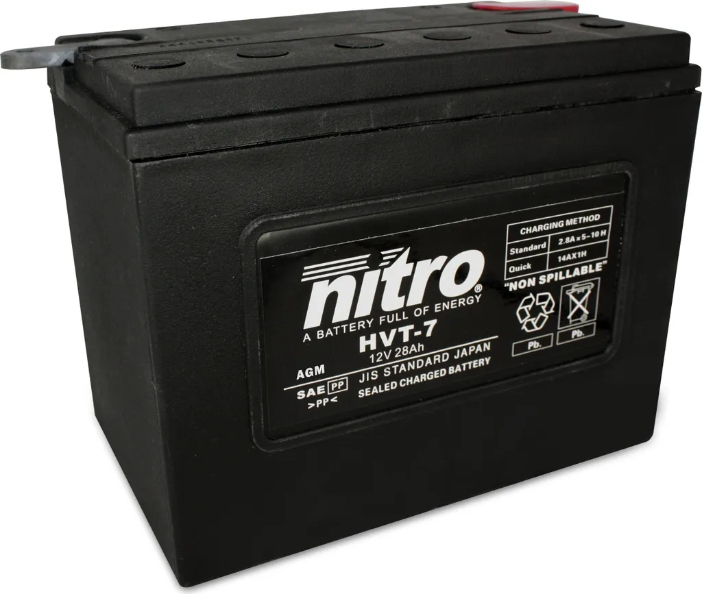 Batterie 12V 30Ah pour Moto et Loisirs - NITRO HVT 07 au Gel 370A CCA