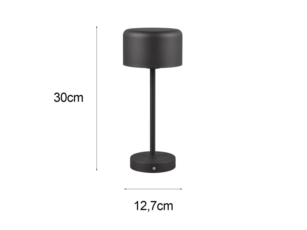 Lampada LED Jeff RL Nera da Tavolo Senza Fili | Design Minimalista - 9