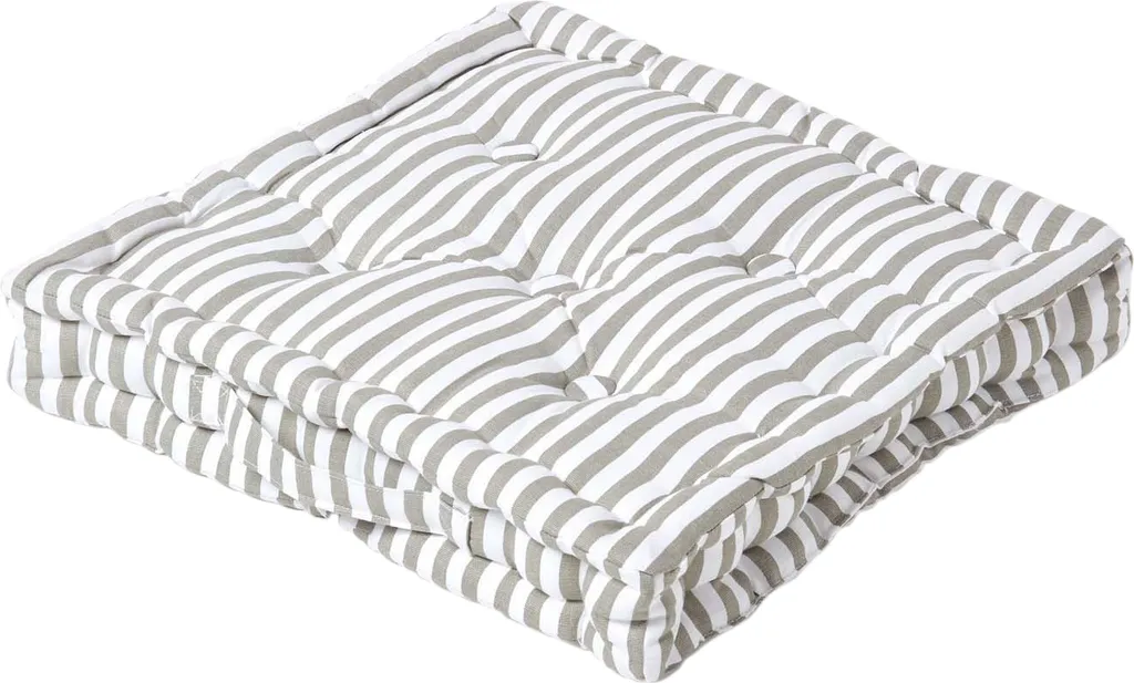 Galette de chaise capitonnée grise 50x50 cm, coussin d'assise épais