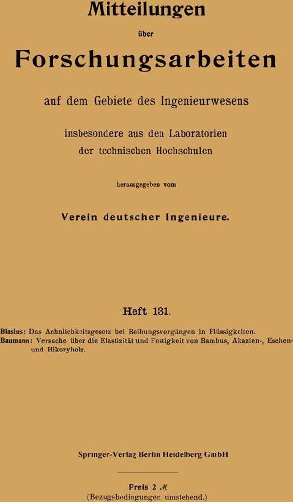 Mitteilungen über Forschungsarbeiten auf dem Gebiete des Ingenieurwesens
