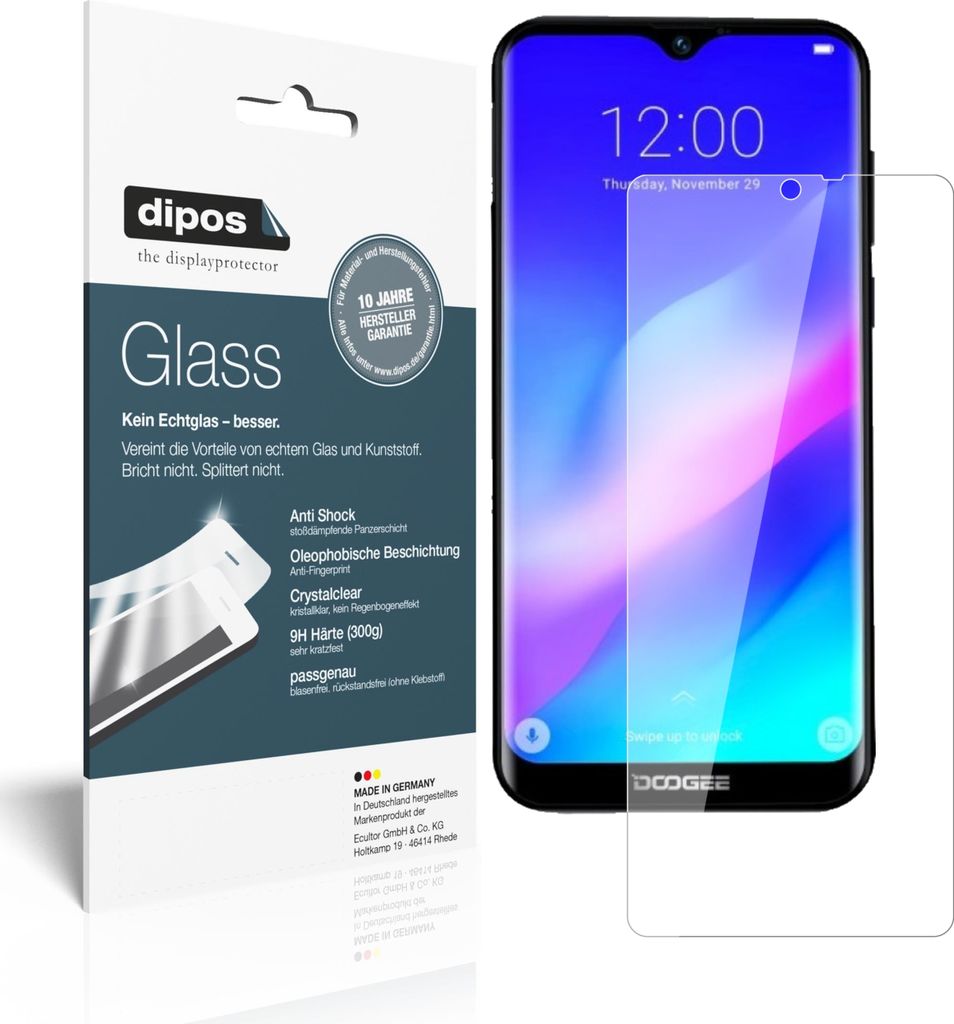 2x Schutzfolie für Archos Oxygen 57 - Anti-Shock 9H Folie dipos Glass Kunststoffglas