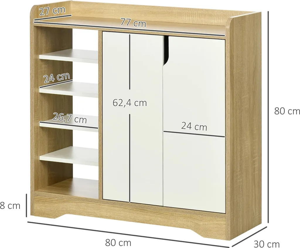 Meuble porte-chaussures vertical pour 13 paires, format 80x30x80 cm - 3