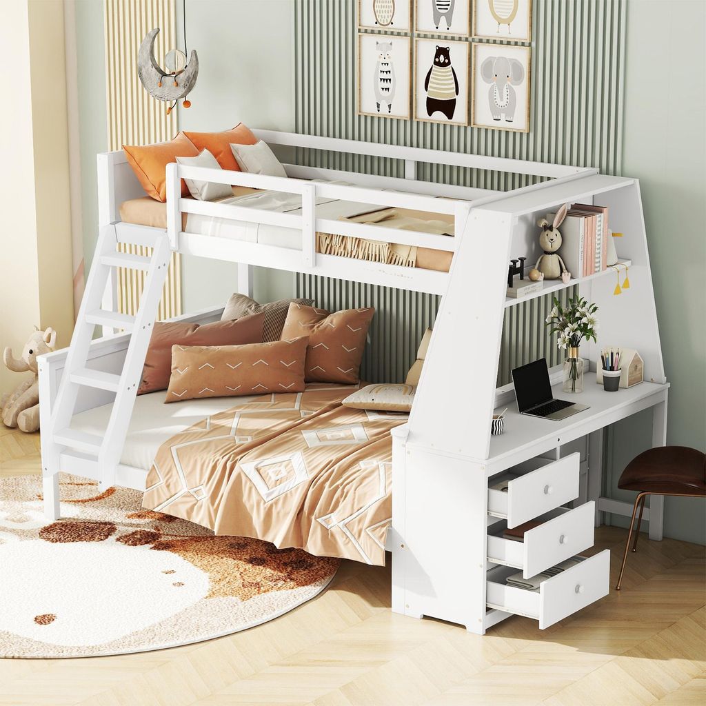 MODFU Lit Superposé Enfant 90x200 cm et 140x200 cm - Avec Image du produit 