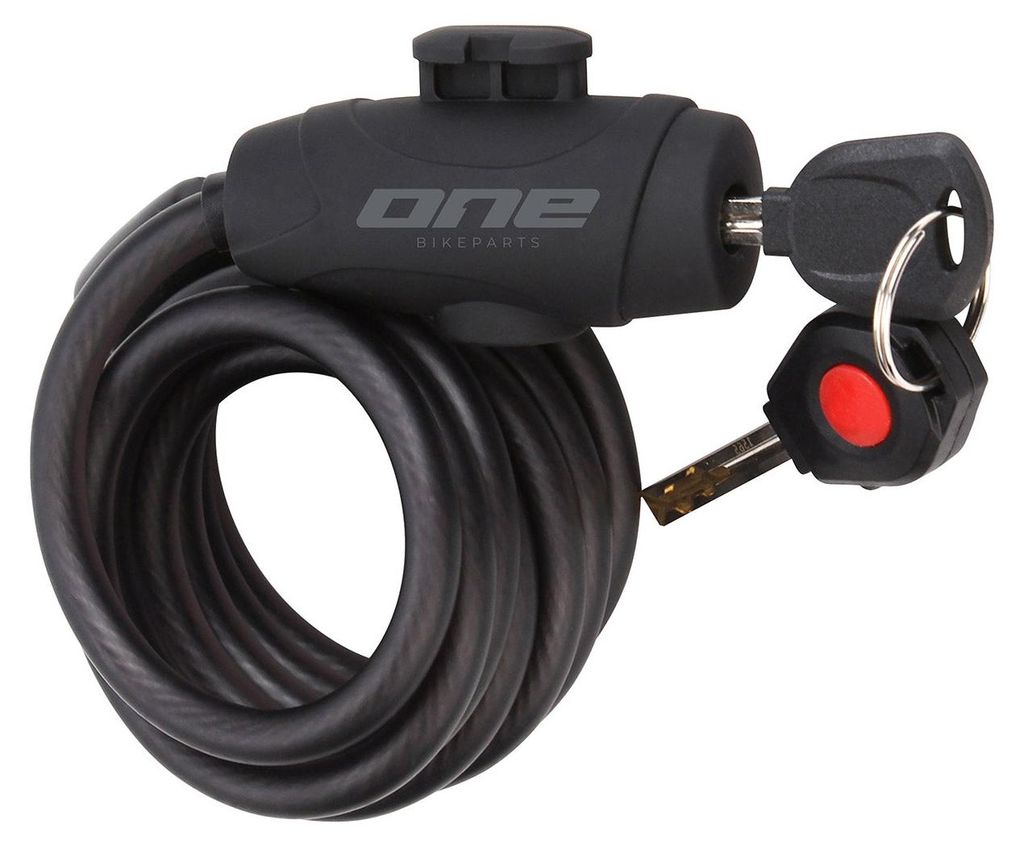 One Spiral Cable Lock 10180 10 mm 180 cm schwarz grau