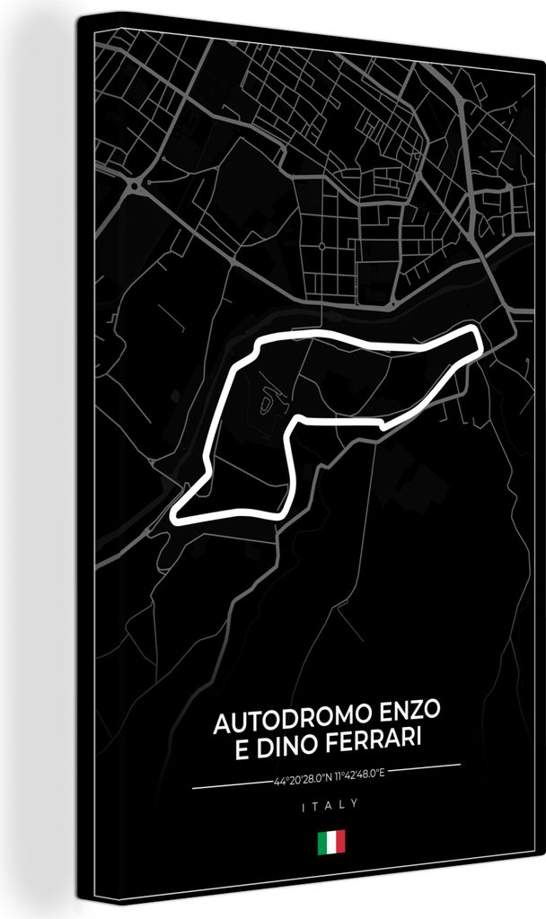 OneMillionCanvasses - Leinwandbilder - 90x140 cm, F1 - Rennstrecke - Italien - Schwarz - Autodromo Enzo e Dino Ferrari - Schwarz, Wandbilder Kuns...