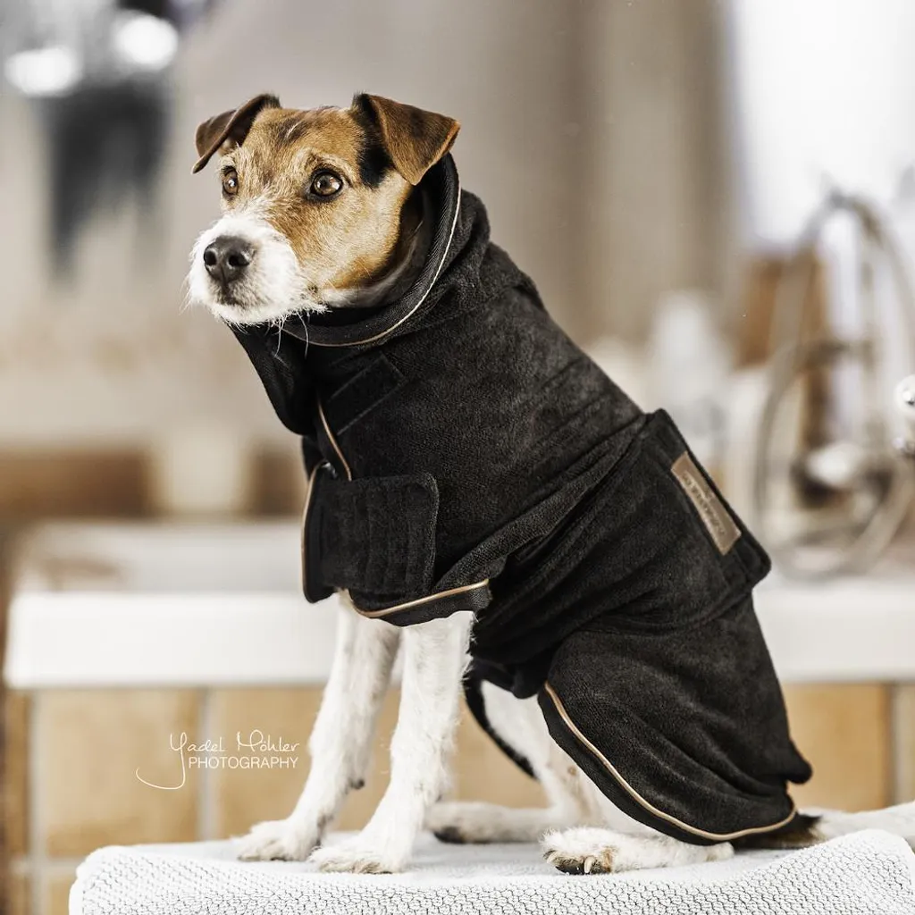 Accappatoio per Cani Kentucky Dogwear - Asciugamano Nero ad Alta Assorbenza