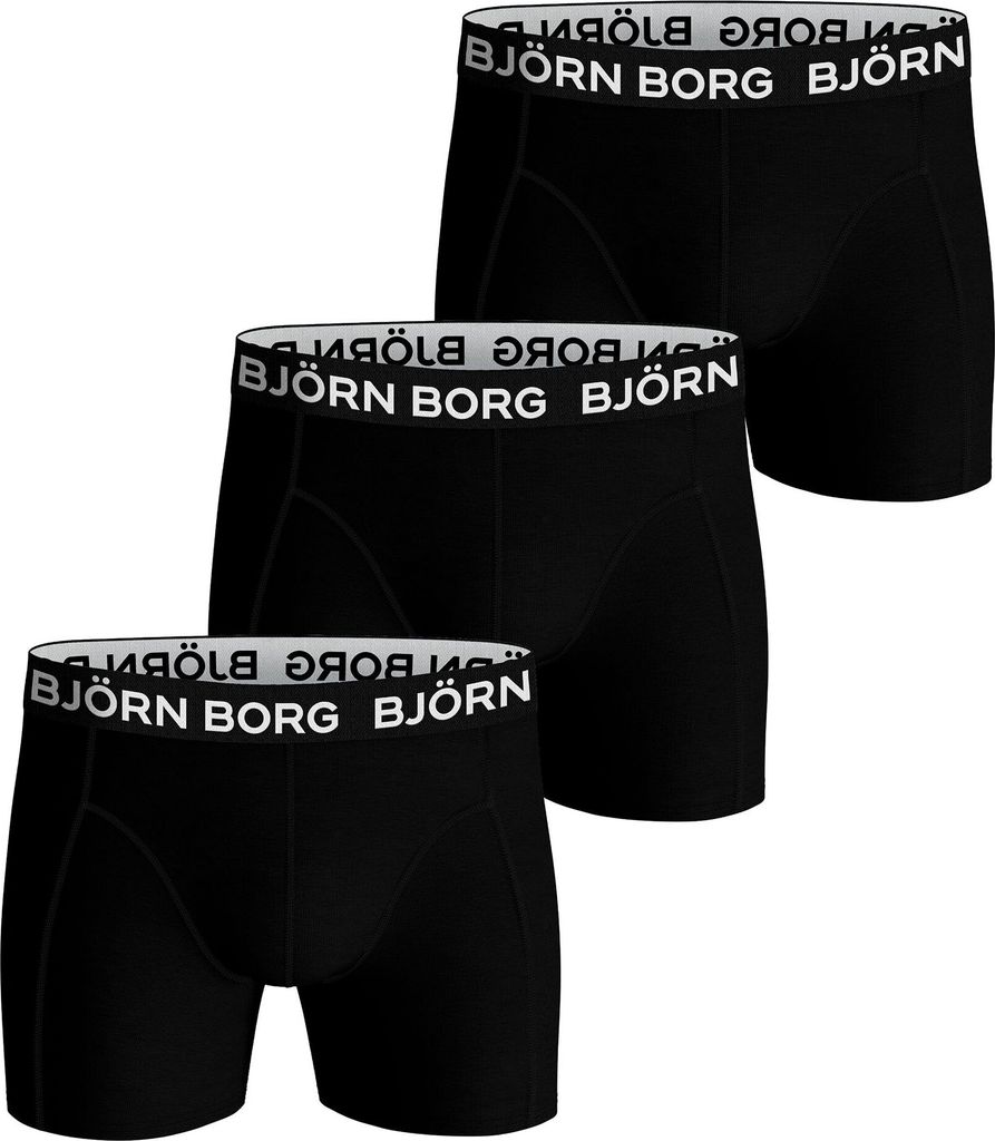 Bjorn Borg boxershorts Essential (3-pack), heren boxers normale lengte, zwart