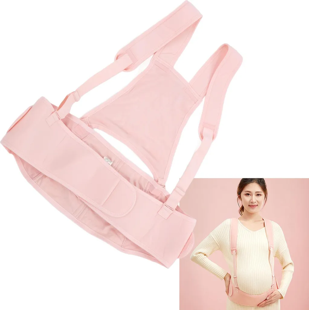 Sostegno per la gravidanza, fascia premaman, regolabile, traspirante, elastico in vita, schiena, fascia addominale, clip, rosa, L