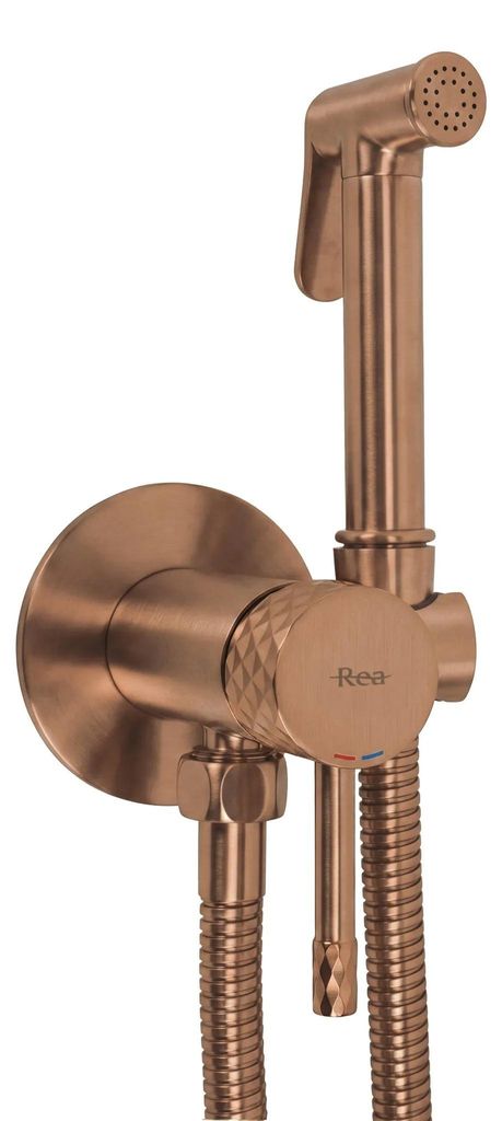 Bateria Bidetowa Rea Loop Lungo Diamond Brush Copper Zdjęcie produktu 