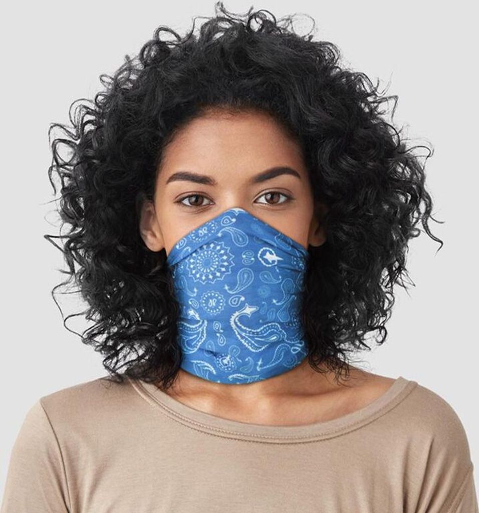Halstuch Bandana mit blauem Aufdruck