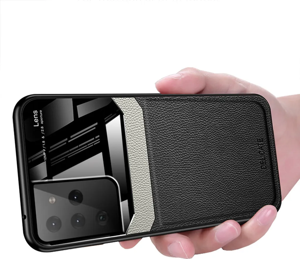 Galaxy S21 Ultra Case Luxury Leather Litchi | Protezione Totale 5G