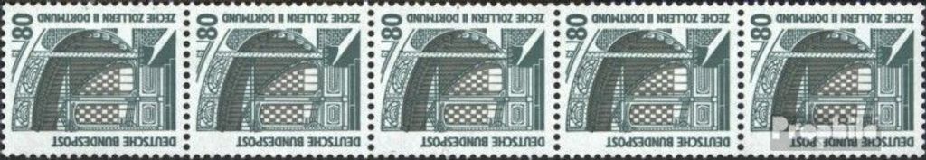 Briefmarken BRD (BR.Deutschland) 1987 Mi 1342A R I Fünferstreifen postfrisch Sehenswürdigkeiten
