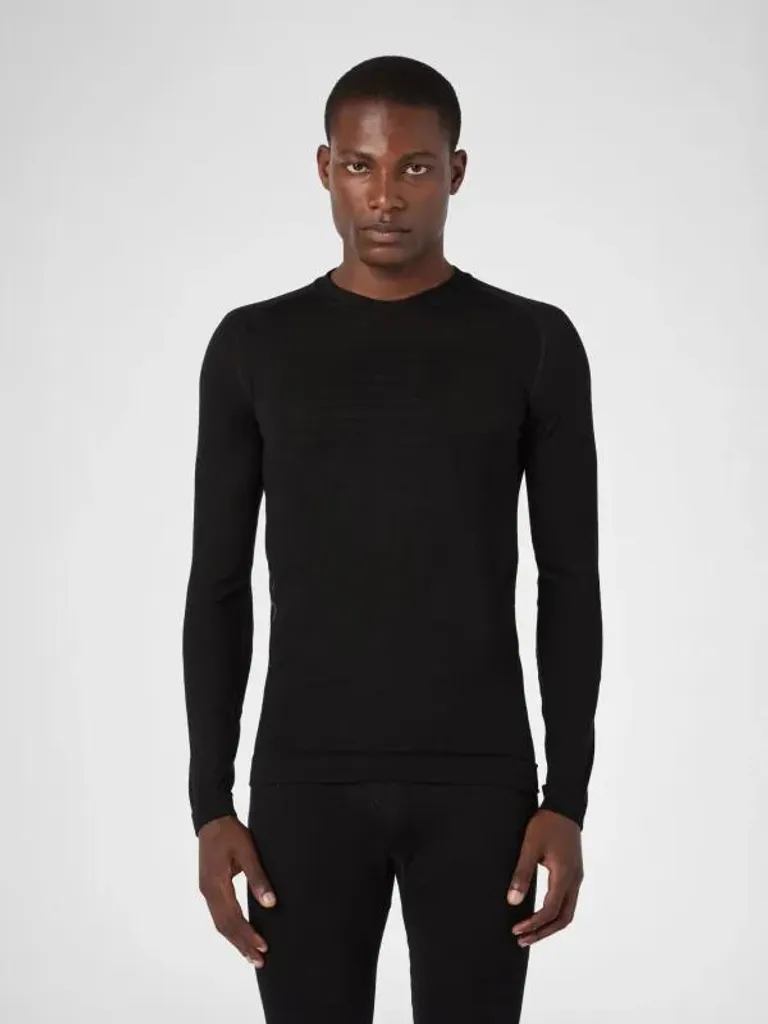 T-shirt thermique anti-froid UYN Fusyon Biotech laine homme noir col montant