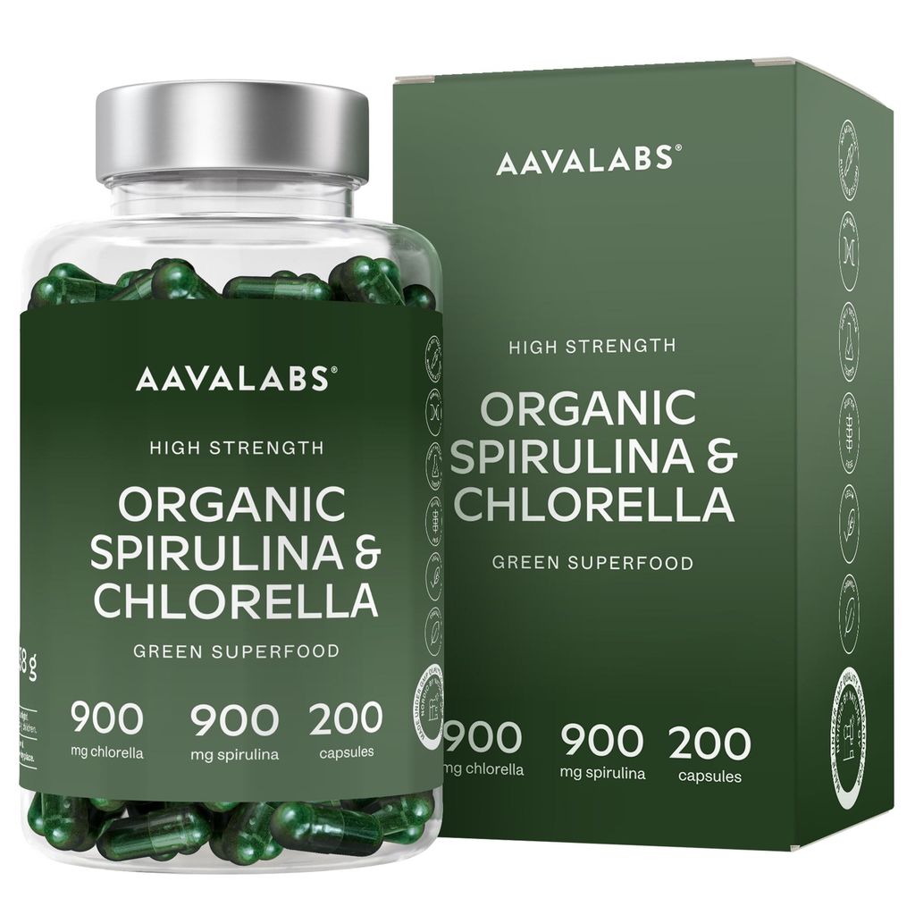 Aavalabs Spirulina & Chlorella Complex vegan Caps. 200 Immagine del prodotto 