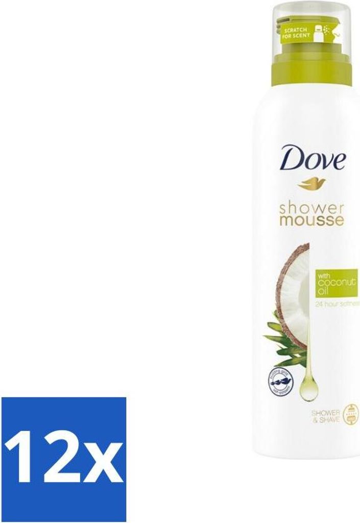 Dove Duschschaum Kokosöl 200 ml - Vorteilspack - 12 Stücke