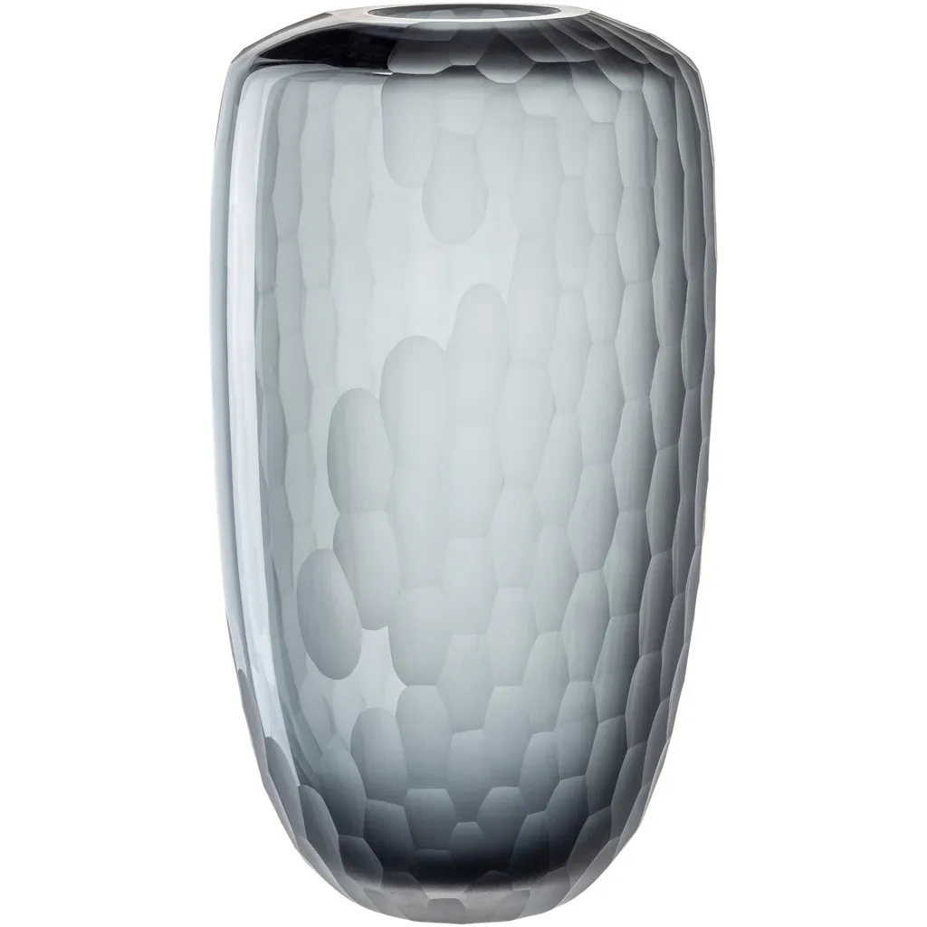 Vase Bellagio Leonardo en verre structuré anthracite - Artisanat 37x20 cm