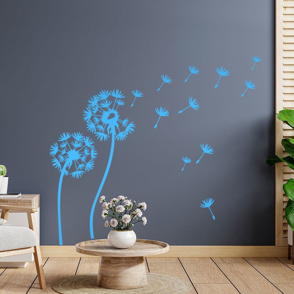 Pusteblume Set III Wandtattoo in 6 Größen - Wandaufkleber Wall Sticker - Dekoration, Küche, Wohnzimmer, Schlafzimmer, Badezimmer