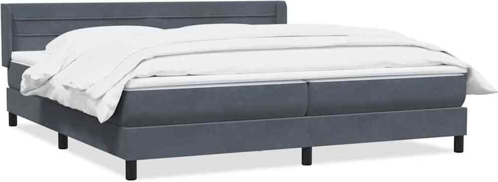 Boxspringbett mit Matratze Dunkelgrau 180x220 cm Samt