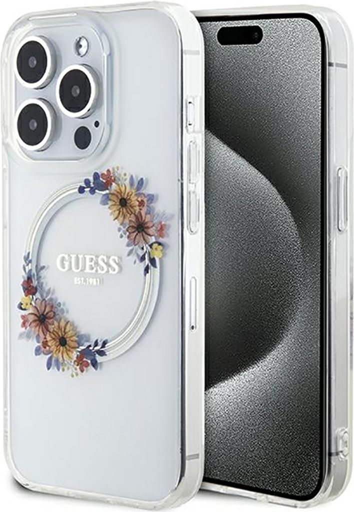 Etui Guess Iml Flowers Wreatch Magsafe Na Iphone 15 Pro Max Zdjęcie produktu 