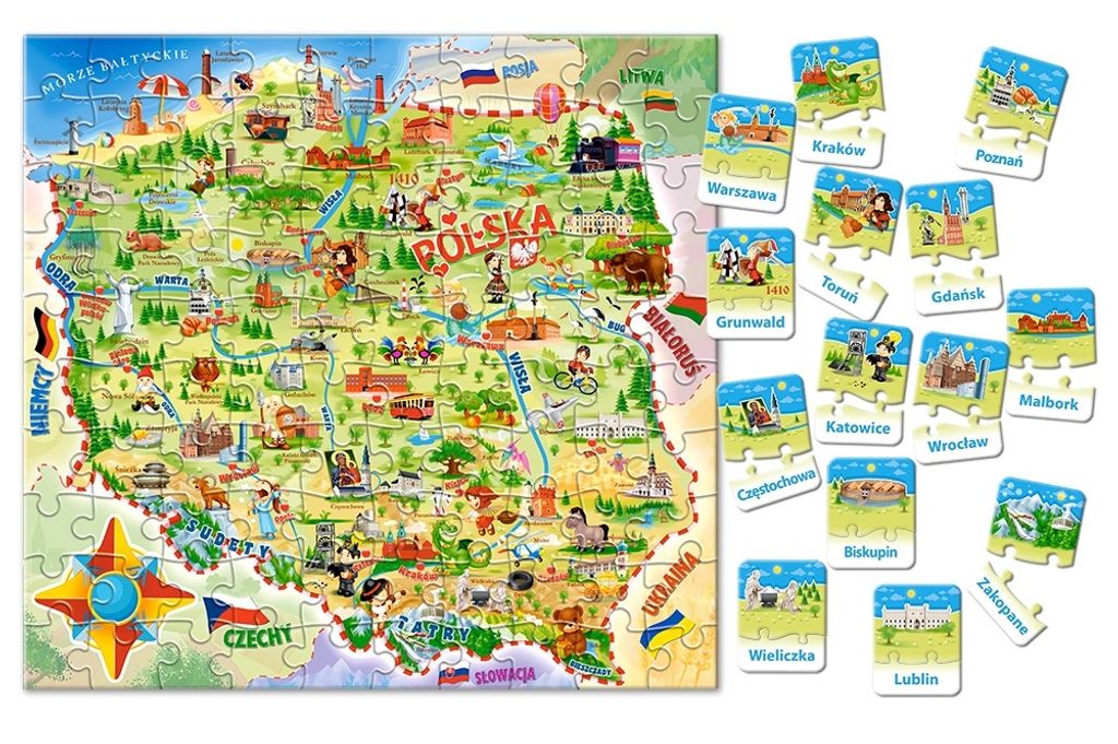CASTORLAND Lernpuzzle-Karte von Polen
